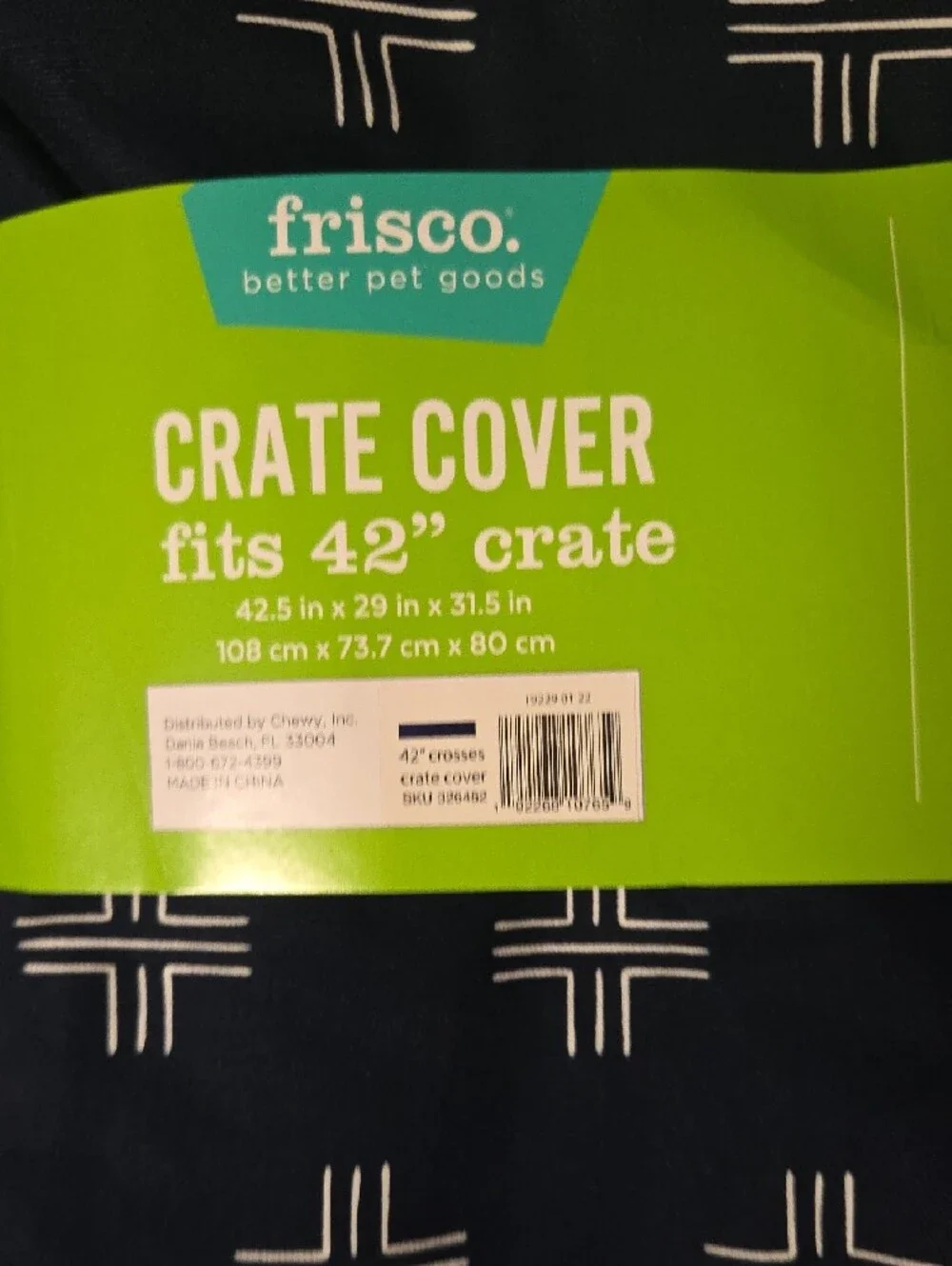Frisco Navy Patterned Crate Cover for 42